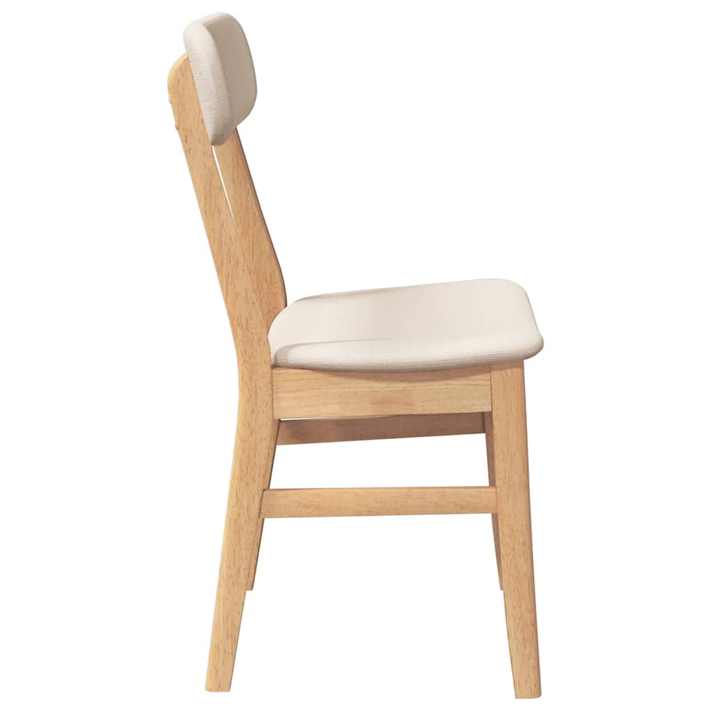 spisebordsstole med hynder 2 stk. massivt gummitræ