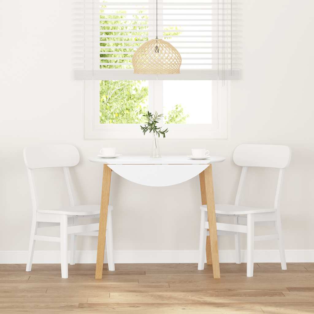 spisebordsstole 2 stk. massivt gummitræ hvid