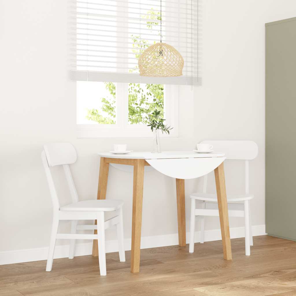 spisebordsstole 2 stk. massivt gummitræ hvid