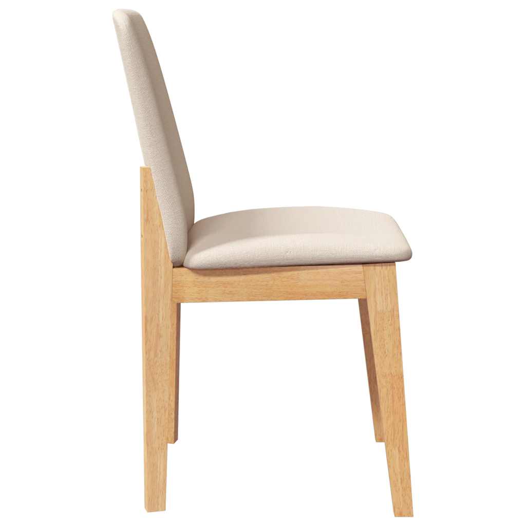 spisebordsstole med hynder 2 stk. massivt gummitræ