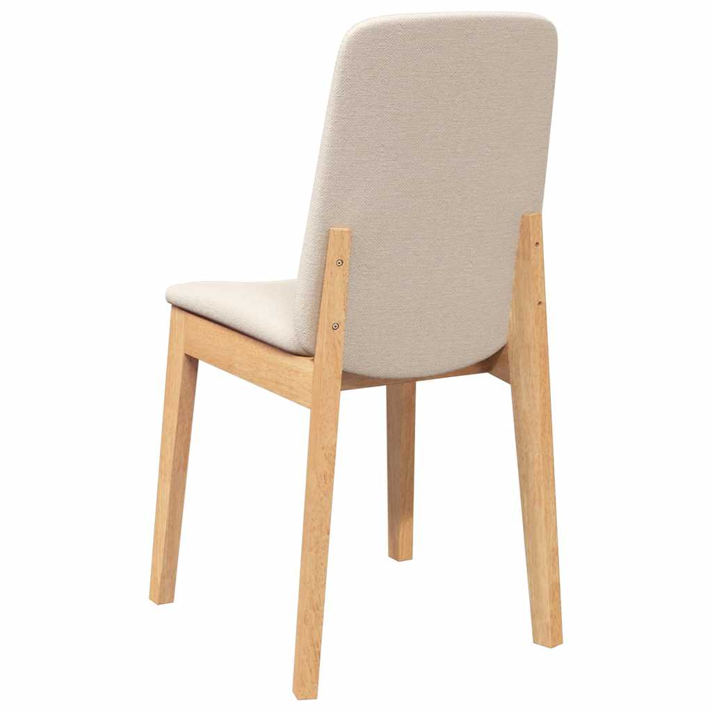 spisebordsstole med hynder 2 stk. massivt gummitræ