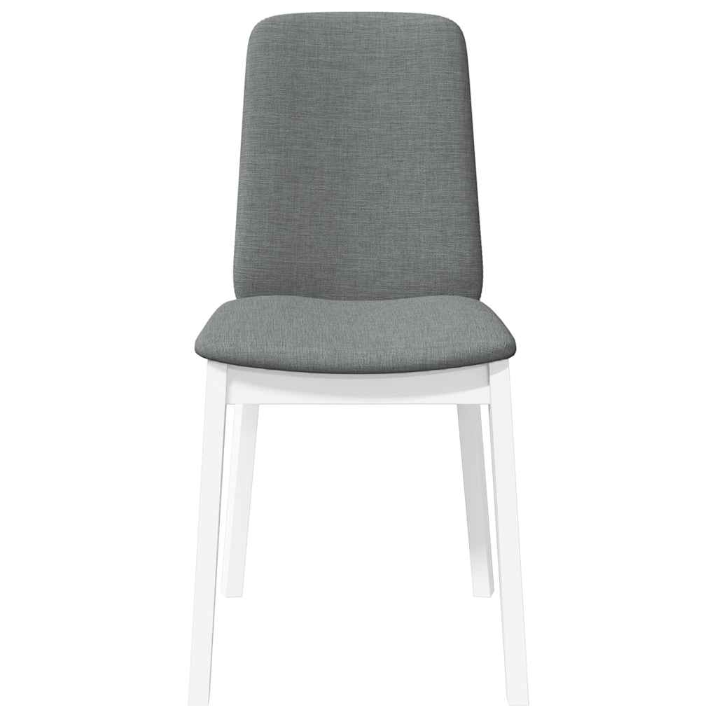 spisebordsstole med hynder 2 stk. massivt gummitræ hvid