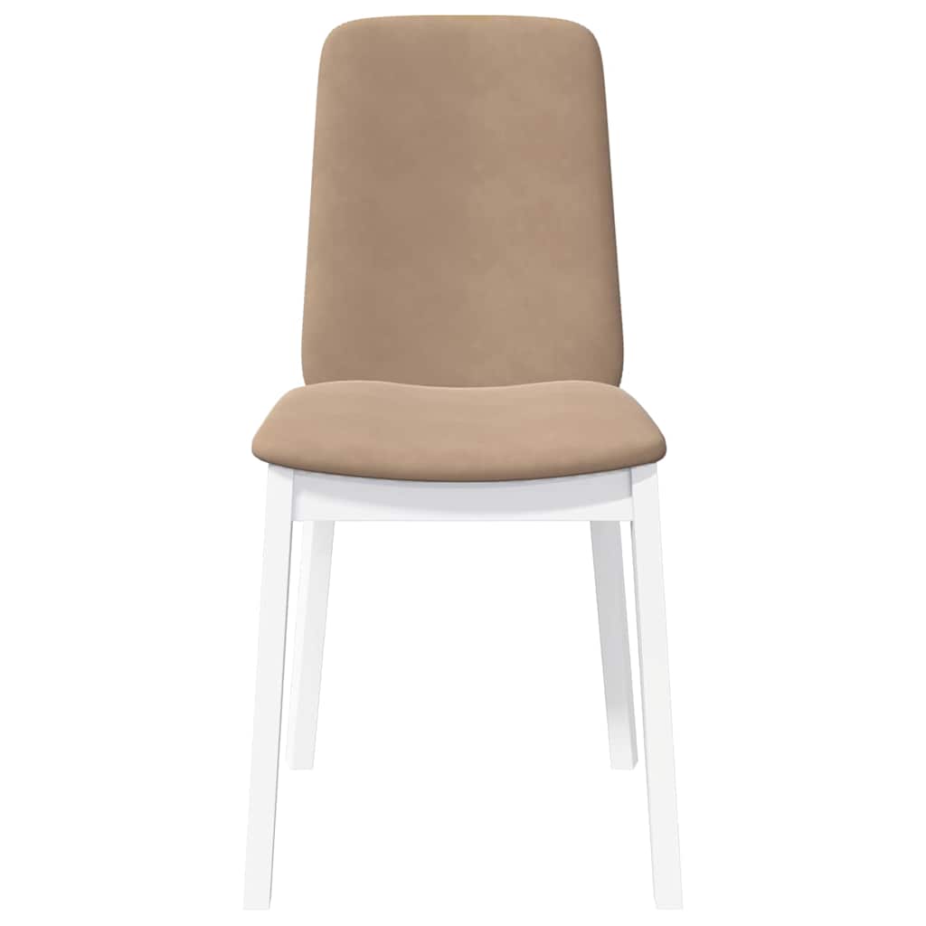 spisebordsstole med hynder 2 stk. massivt gummitræ hvid