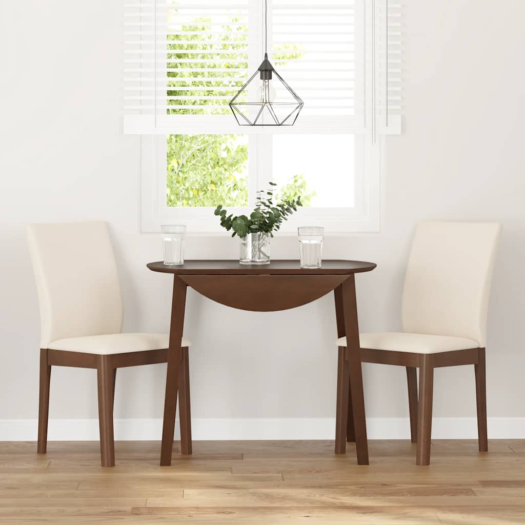 spisebordsstole med hynder 2 stk. massivt gummitræ brun