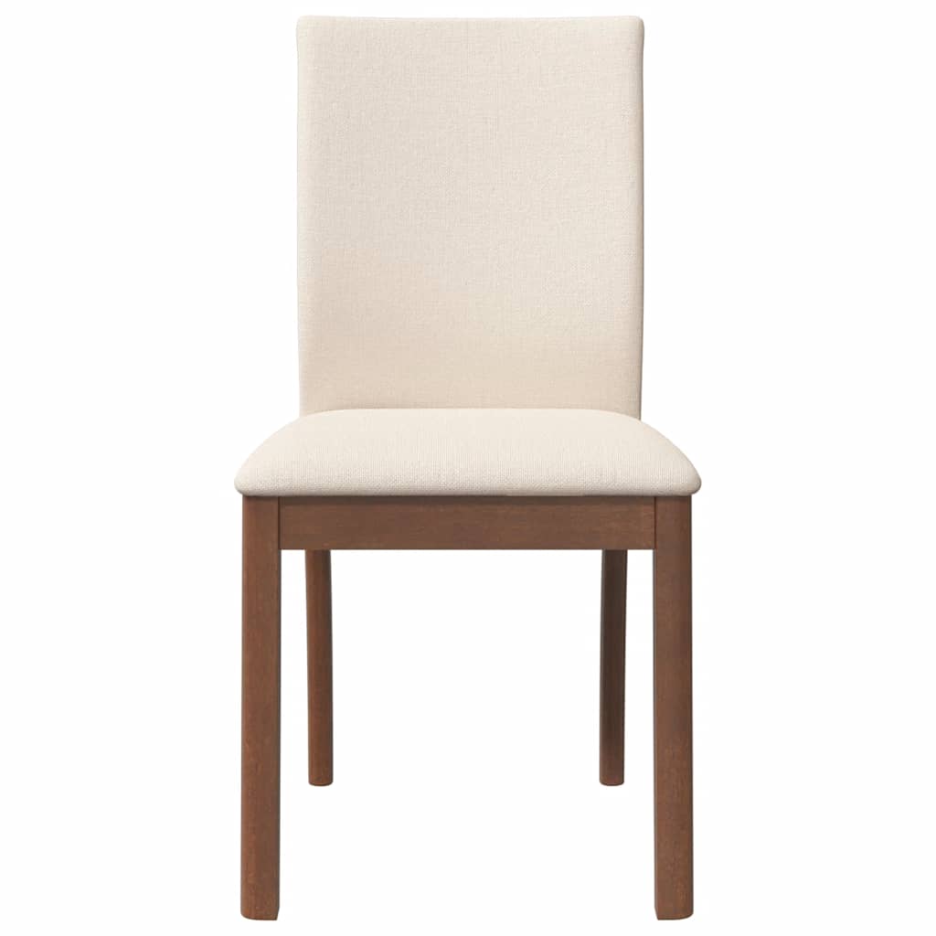 spisebordsstole med hynder 2 stk. massivt gummitræ brun