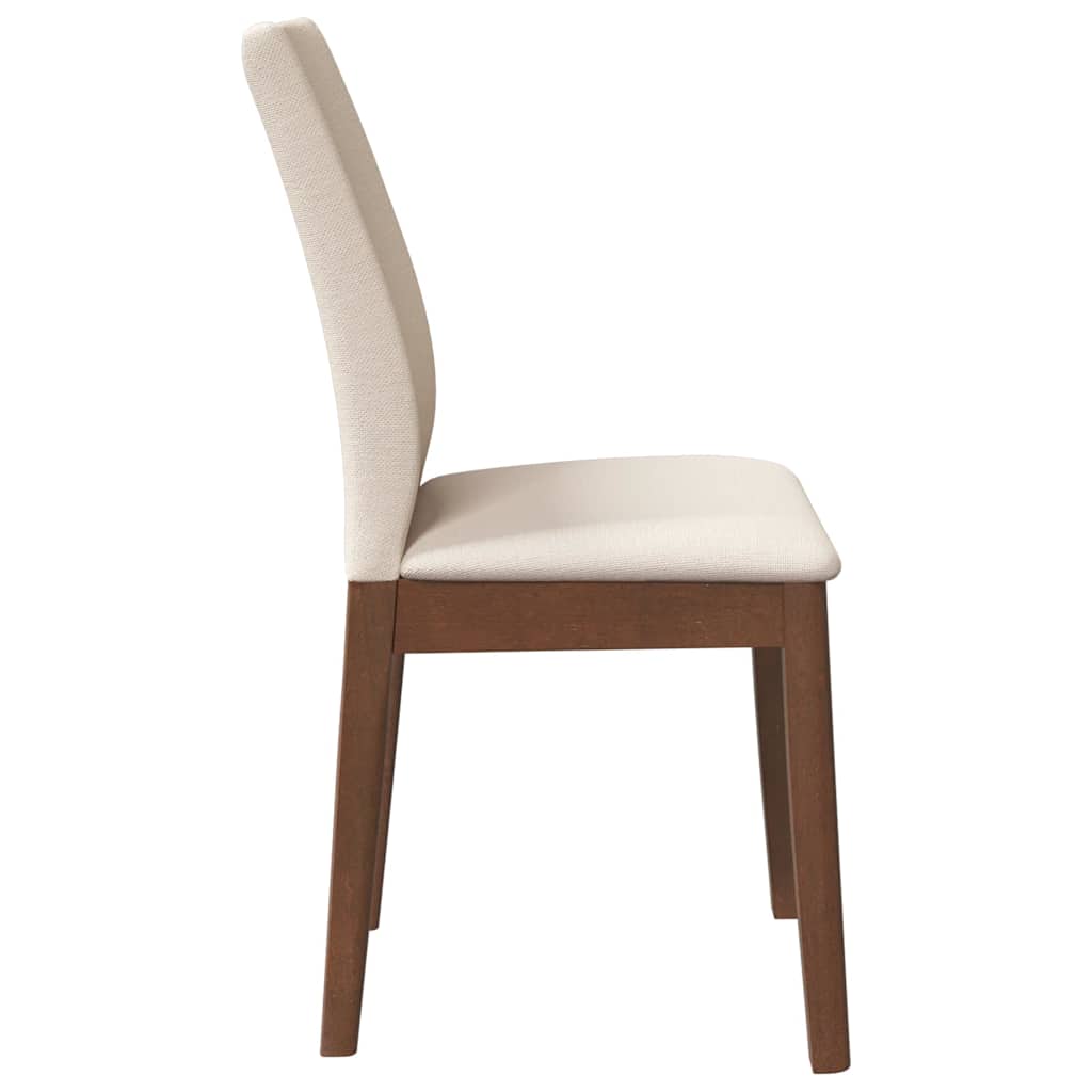 spisebordsstole med hynder 2 stk. massivt gummitræ brun