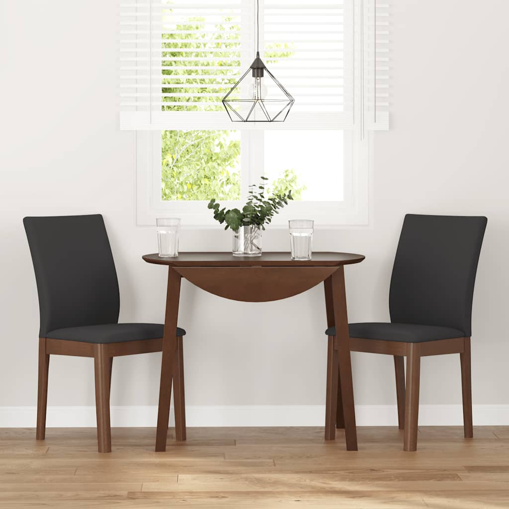 spisebordsstole med hynder 2 stk. massivt gummitræ brun