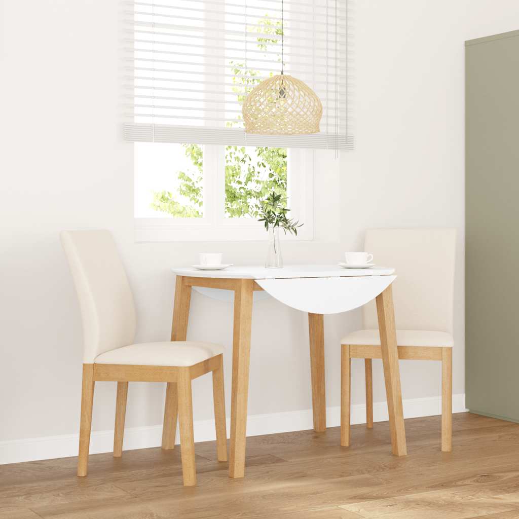 spisebordsstole med hynder 2 stk. massivt gummitræ