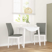 spisebordsstole med hynder 2 stk. massivt gummitræ hvid