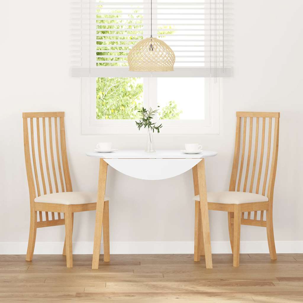 spisebordsstole med hynder 2 stk. massivt gummitræ