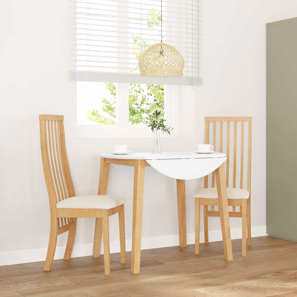 spisebordsstole med hynder 2 stk. massivt gummitræ