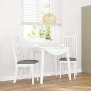 spisebordsstole med hynder 2 stk. massivt gummitræ hvid