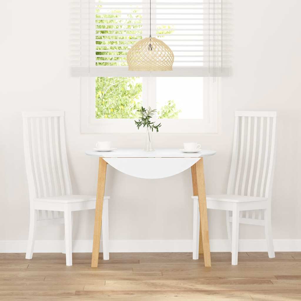 spisebordsstole 2 stk. massivt gummitræ hvid