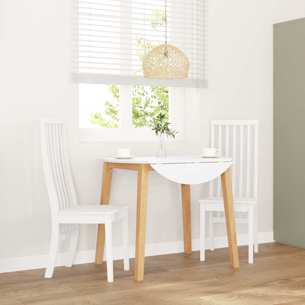 spisebordsstole 2 stk. massivt gummitræ hvid