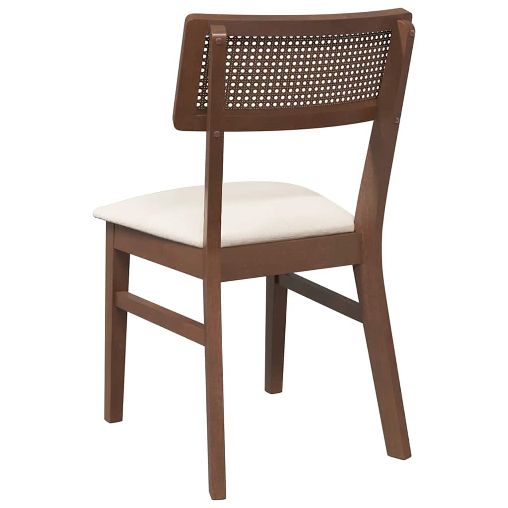 spisebordsstole med hynder 2 stk. massivt gummitræ brun