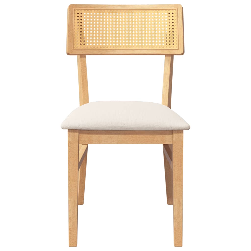 spisebordsstole med hynder 2 stk. massivt gummitræ