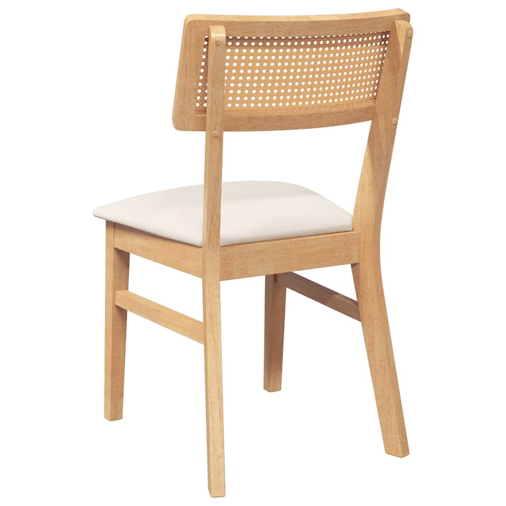 spisebordsstole med hynder 2 stk. massivt gummitræ