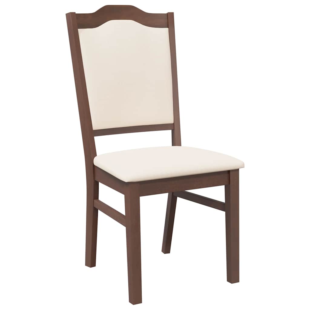 spisebordsstole med hynder 2 stk. massivt gummitræ brun