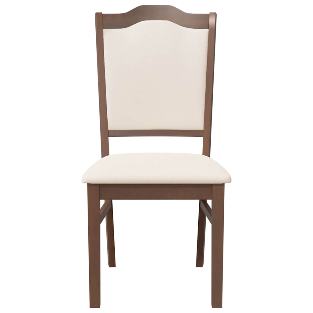 spisebordsstole med hynder 2 stk. massivt gummitræ brun