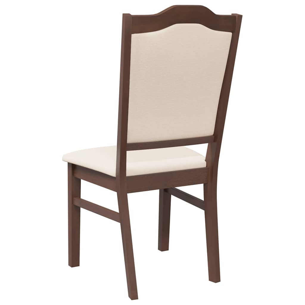 spisebordsstole med hynder 2 stk. massivt gummitræ brun