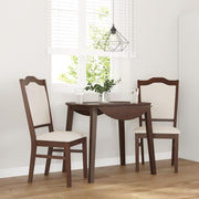 spisebordsstole med hynder 2 stk. massivt gummitræ brun