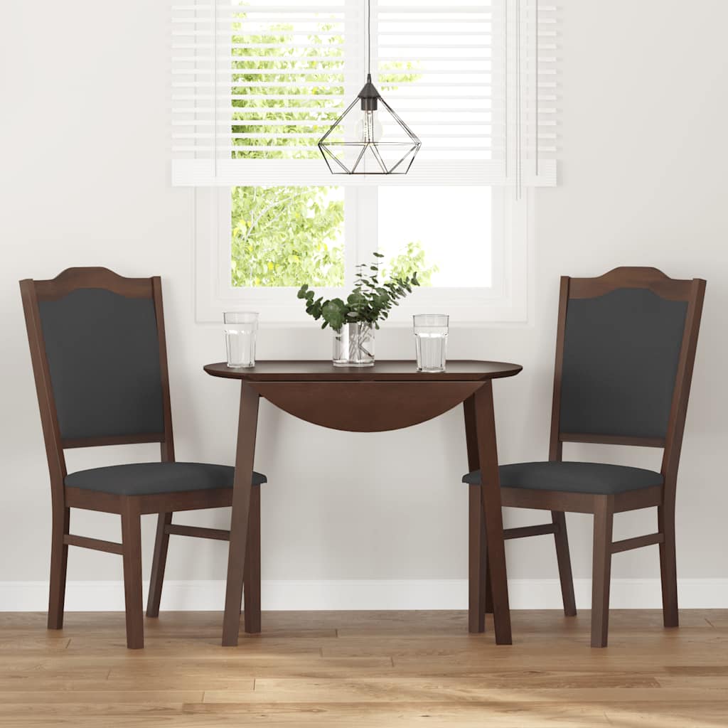 spisebordsstole med hynder 2 stk. massivt gummitræ brun