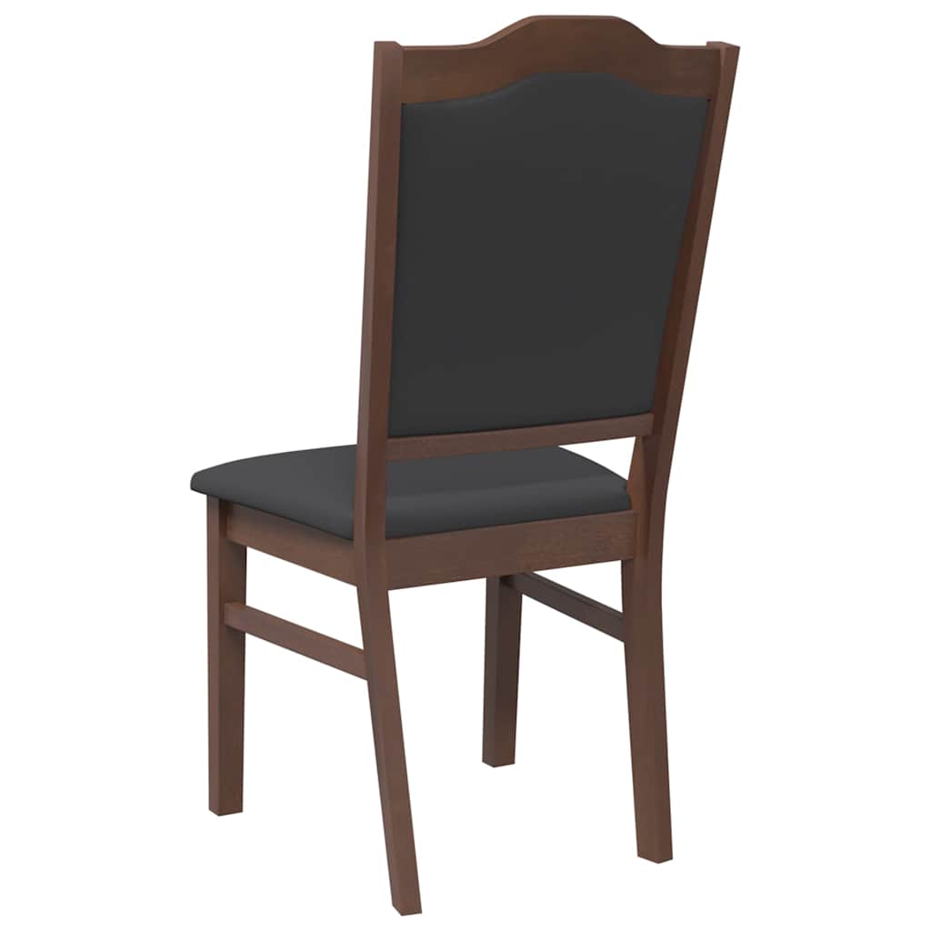 spisebordsstole med hynder 2 stk. massivt gummitræ brun