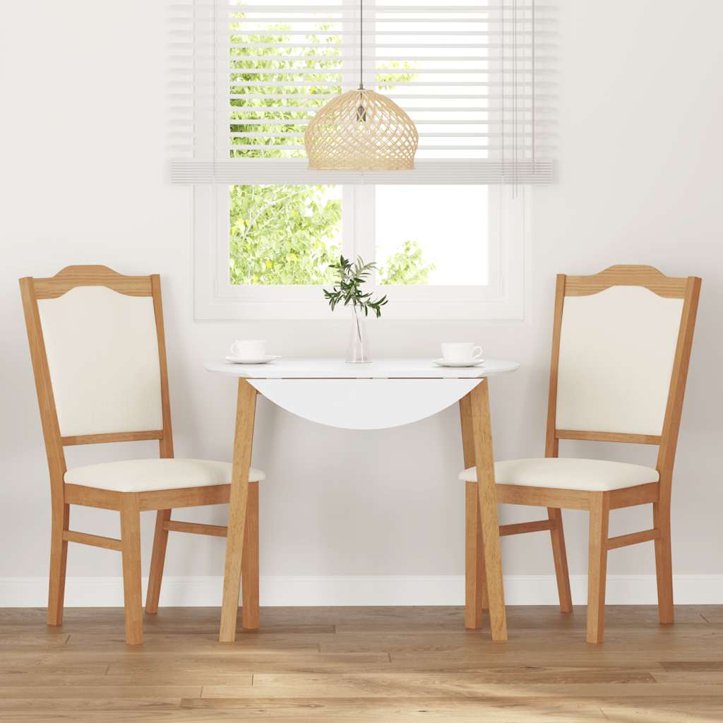 spisebordsstole med hynder 2 stk. massivt gummitræ