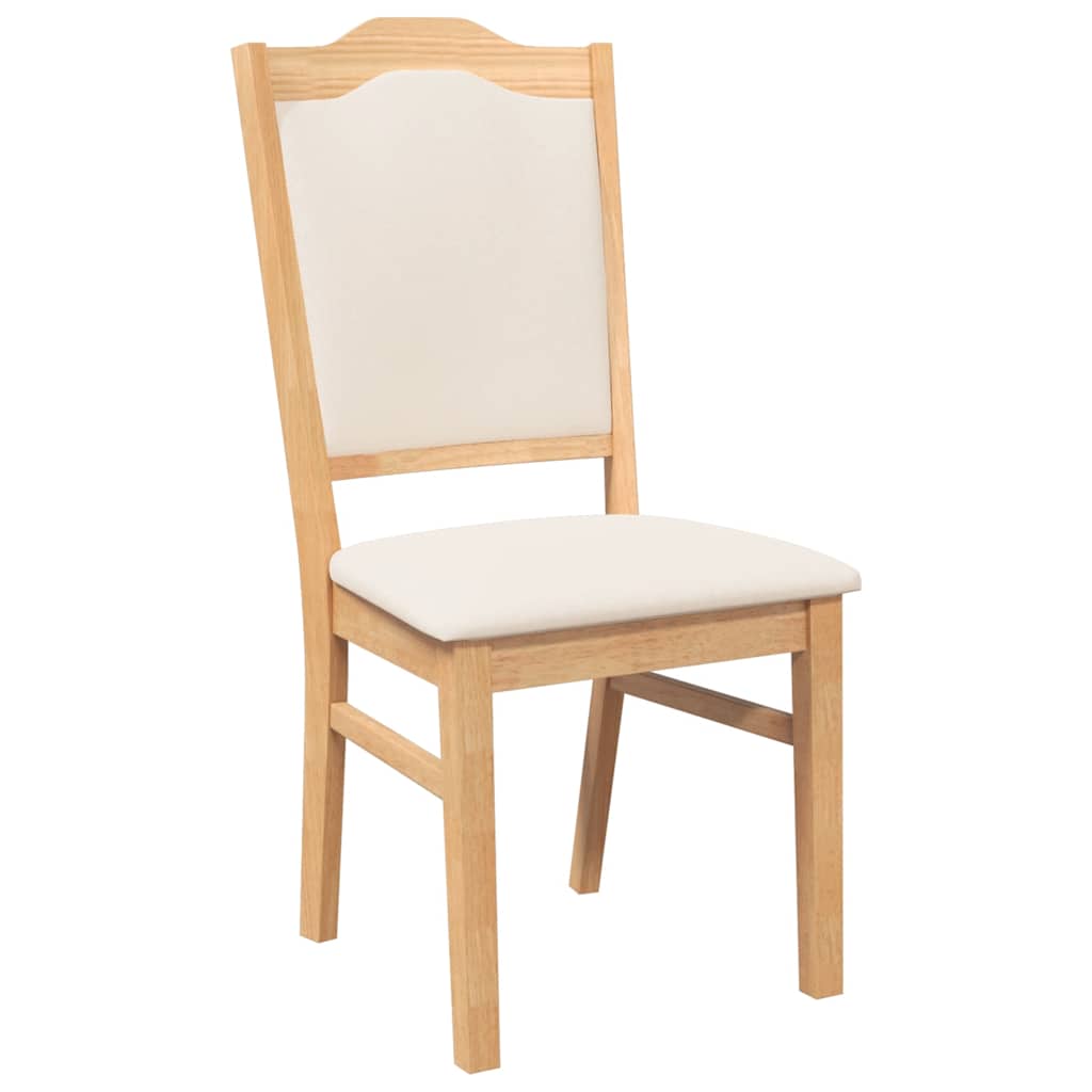 spisebordsstole med hynder 2 stk. massivt gummitræ