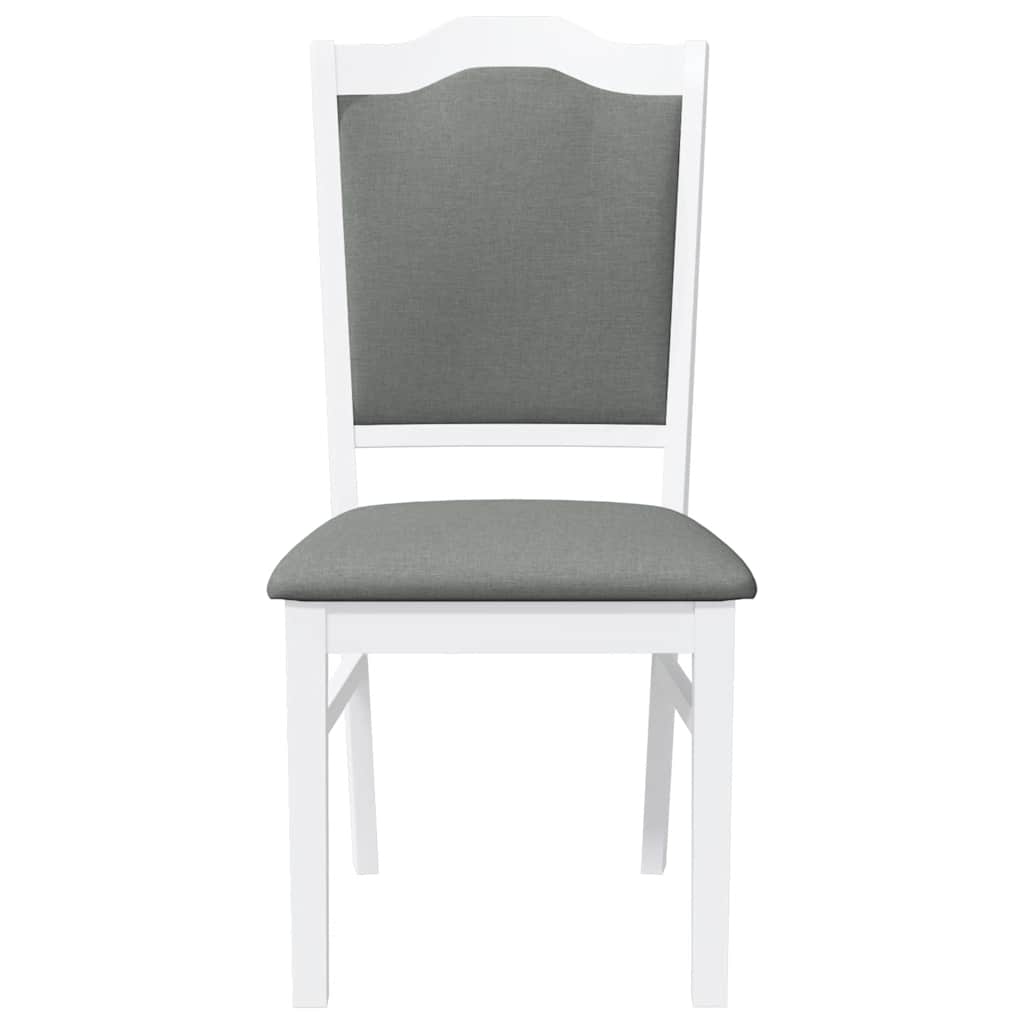 spisebordsstole med hynder 2 stk. massivt gummitræ hvid