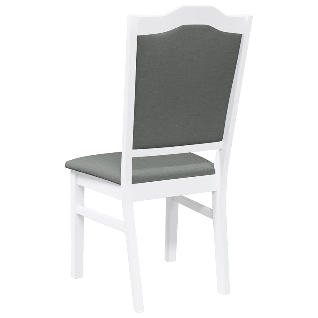 spisebordsstole med hynder 2 stk. massivt gummitræ hvid