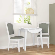 spisebordsstole med hynder 2 stk. massivt gummitræ hvid