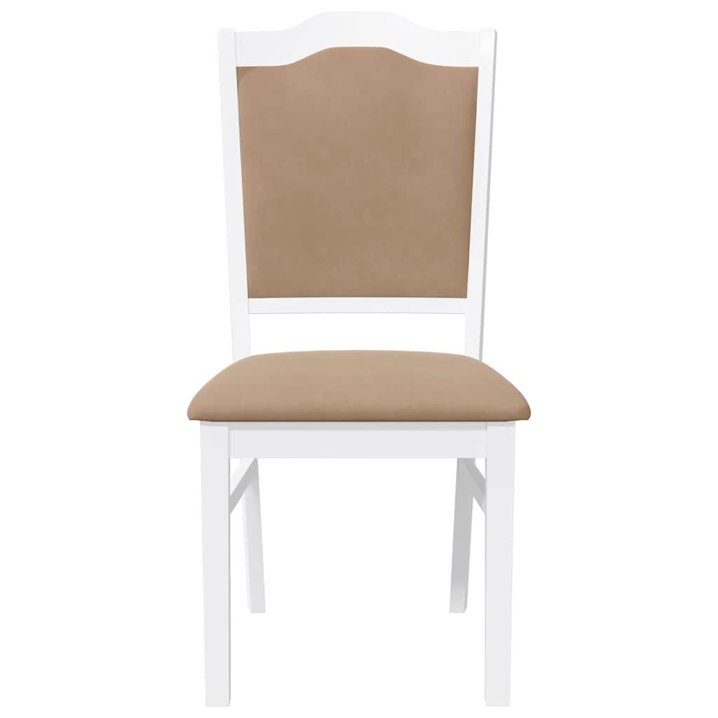 spisebordsstole med hynder 2 stk. massivt gummitræ hvid