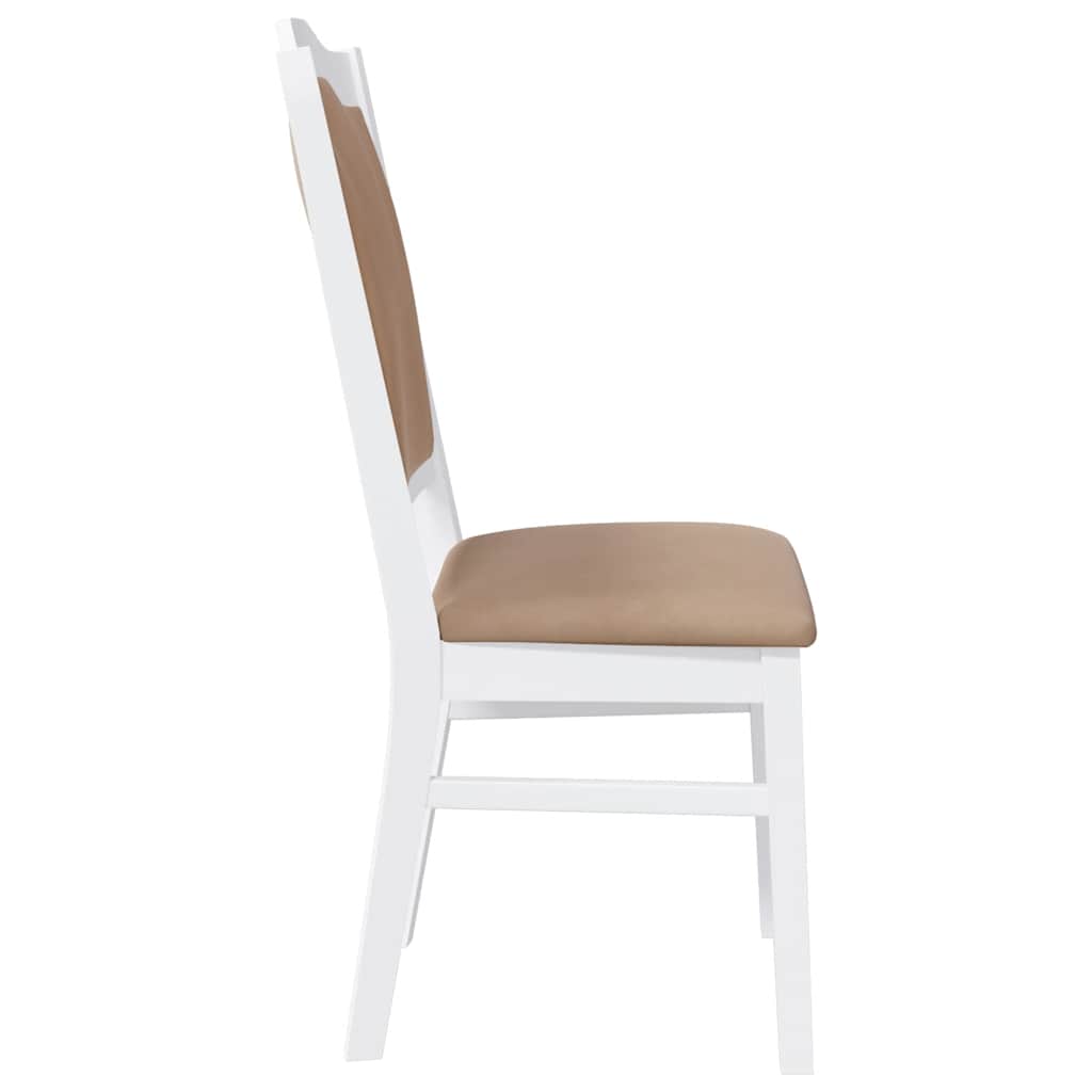 spisebordsstole med hynder 2 stk. massivt gummitræ hvid