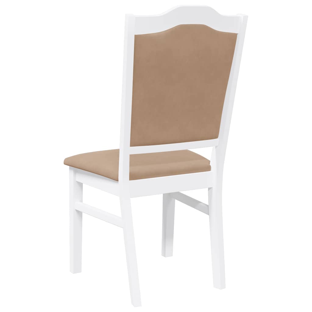 spisebordsstole med hynder 2 stk. massivt gummitræ hvid