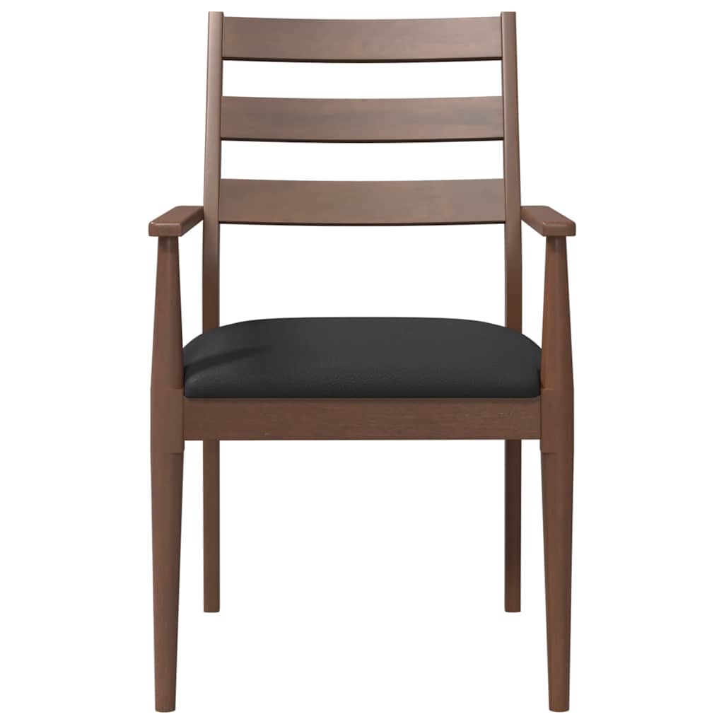 spisebordsstole med hynder 2 stk. massivt gummitræ brun