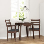 spisebordsstole med hynder 2 stk. massivt gummitræ brun