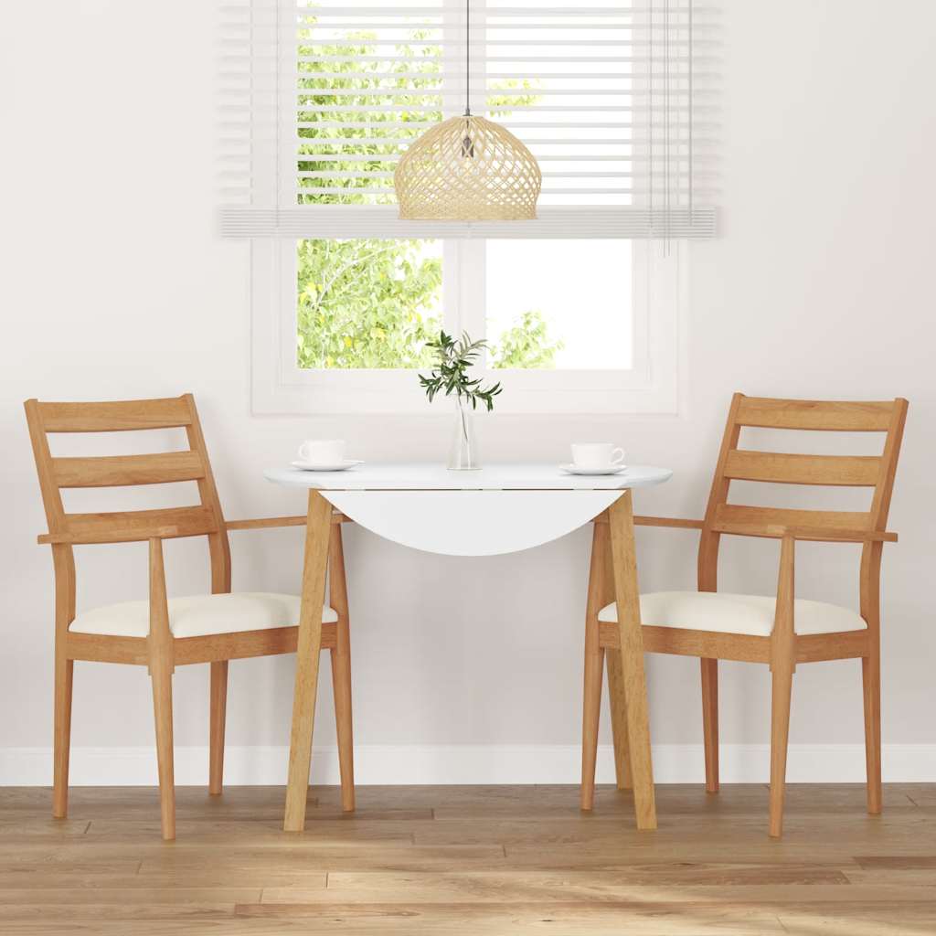 spisebordsstole med hynder 2 stk. massivt gummitræ