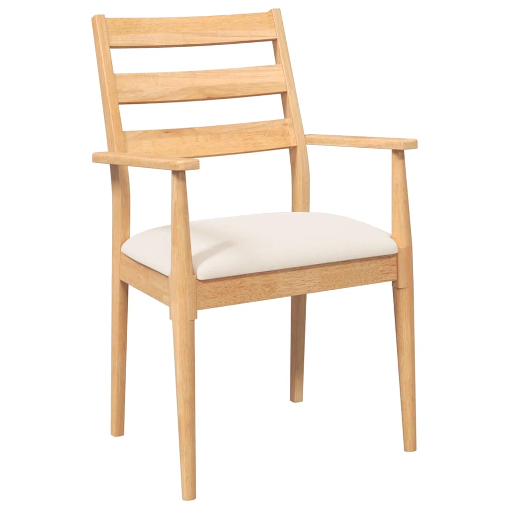 spisebordsstole med hynder 2 stk. massivt gummitræ