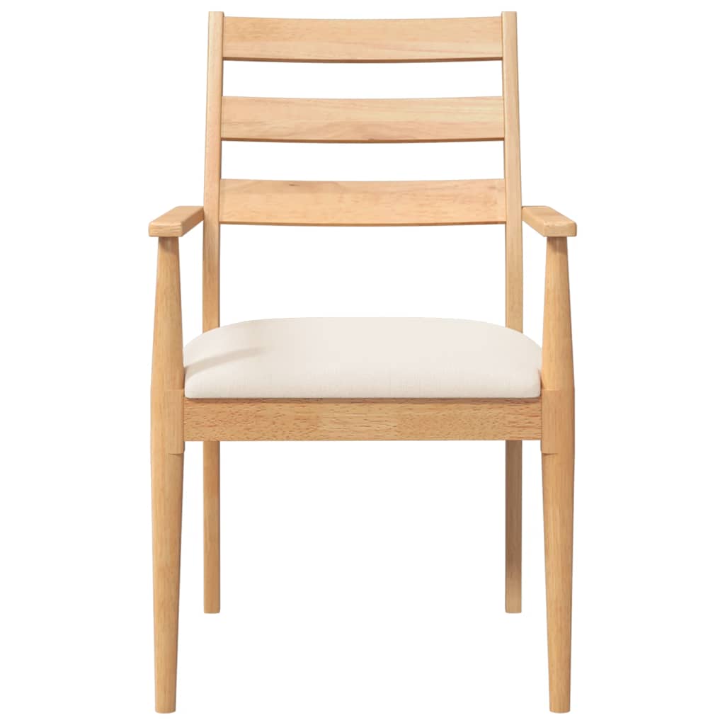 spisebordsstole med hynder 2 stk. massivt gummitræ