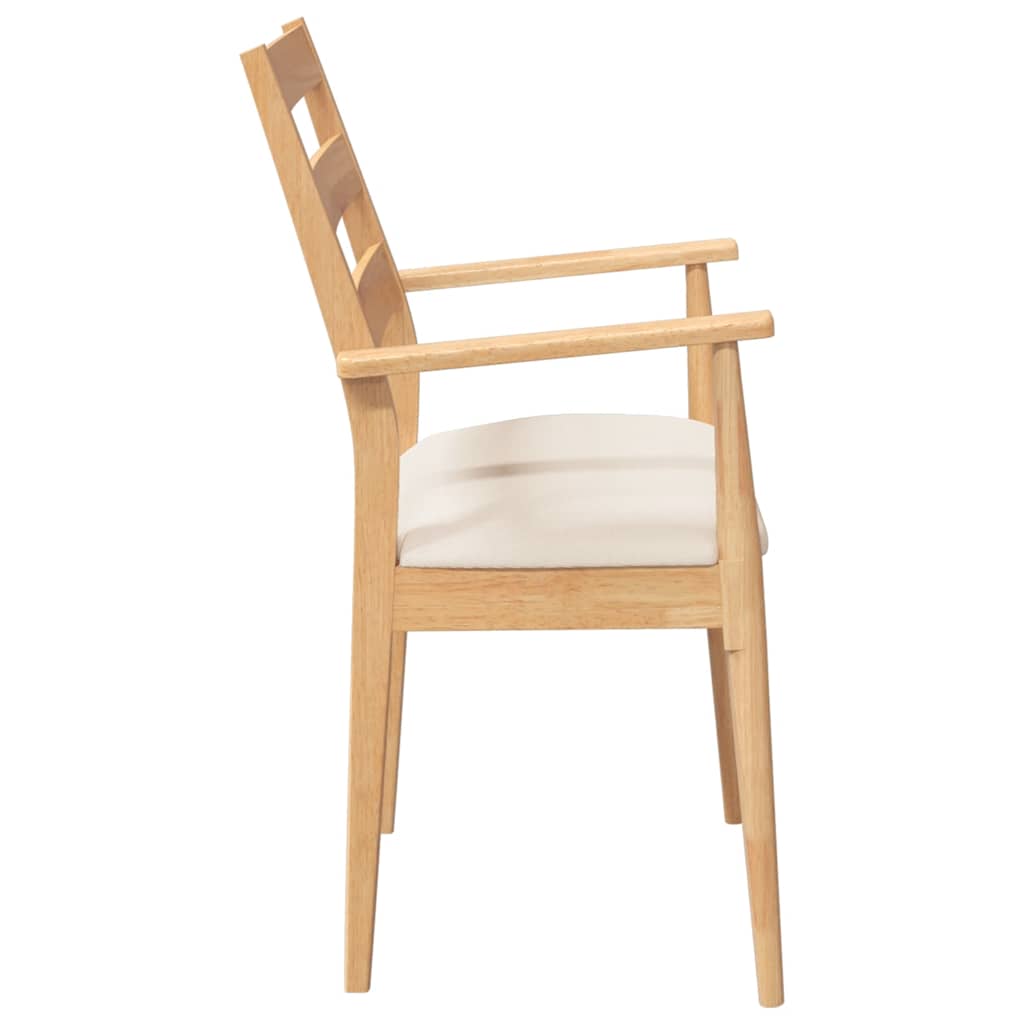 spisebordsstole med hynder 2 stk. massivt gummitræ