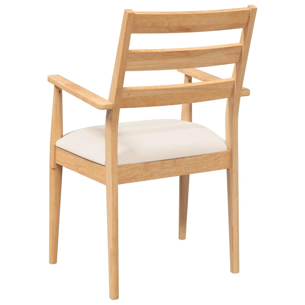 spisebordsstole med hynder 2 stk. massivt gummitræ