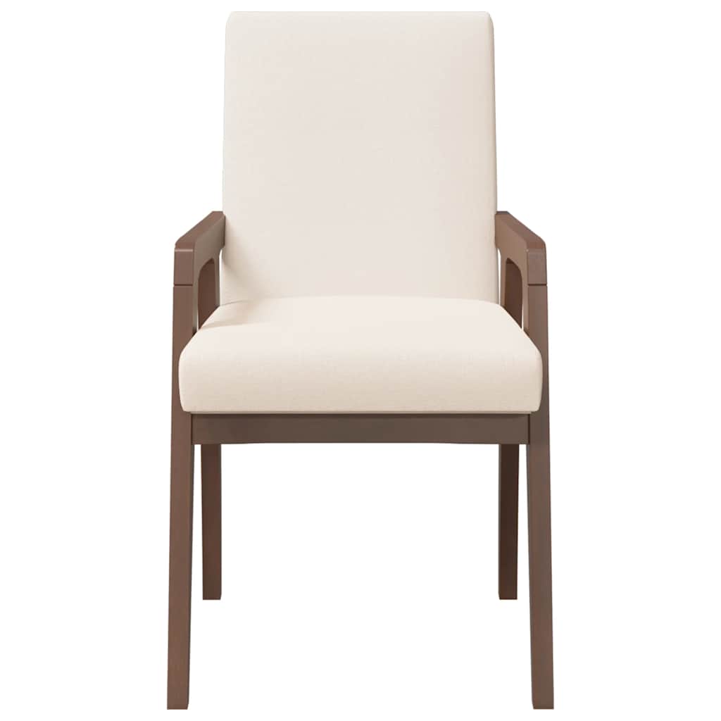 spisebordsstole med hynder 2 stk. massivt gummitræ brun