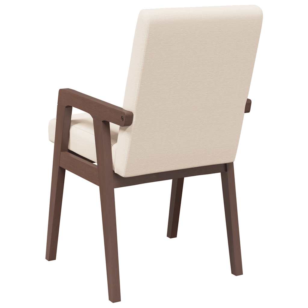 spisebordsstole med hynder 2 stk. massivt gummitræ brun