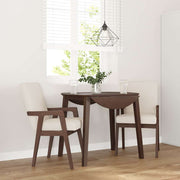 spisebordsstole med hynder 2 stk. massivt gummitræ brun