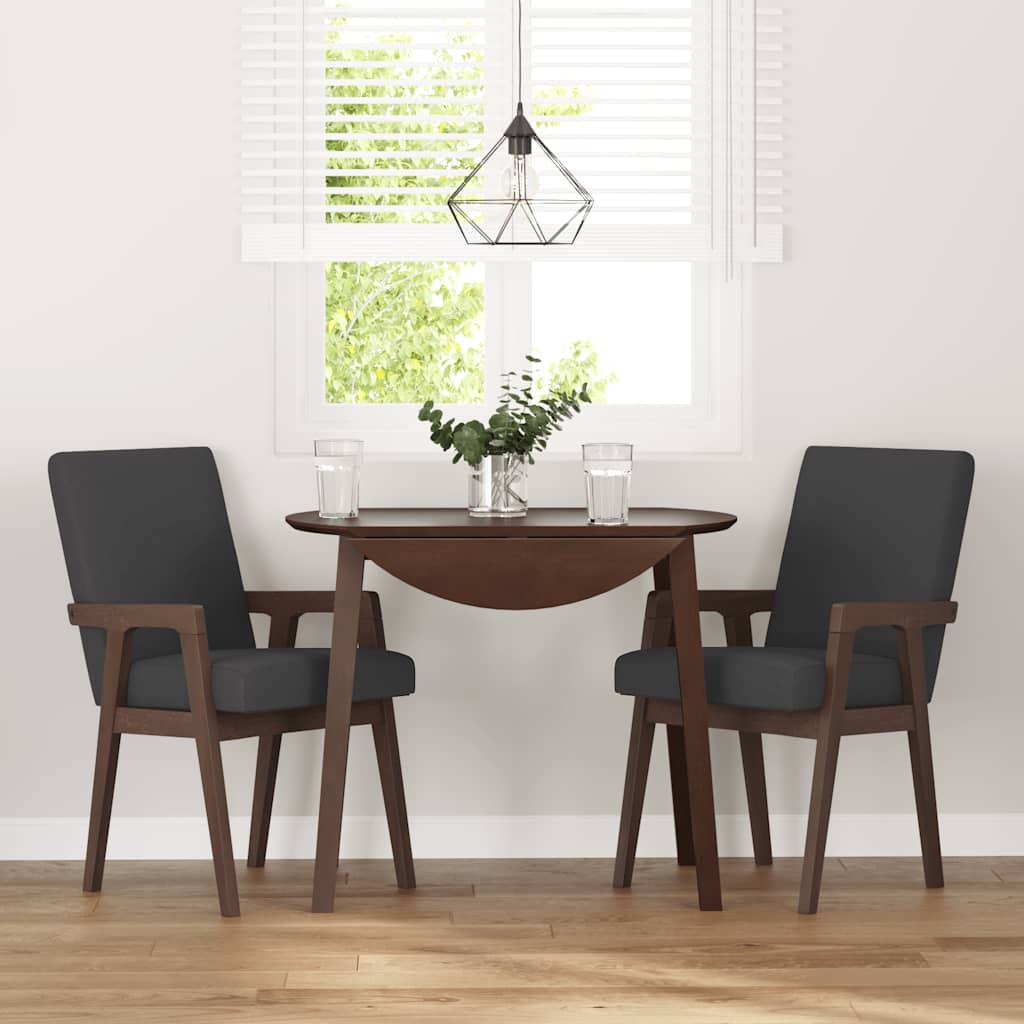 spisebordsstole med hynder 2 stk. massivt gummitræ brun