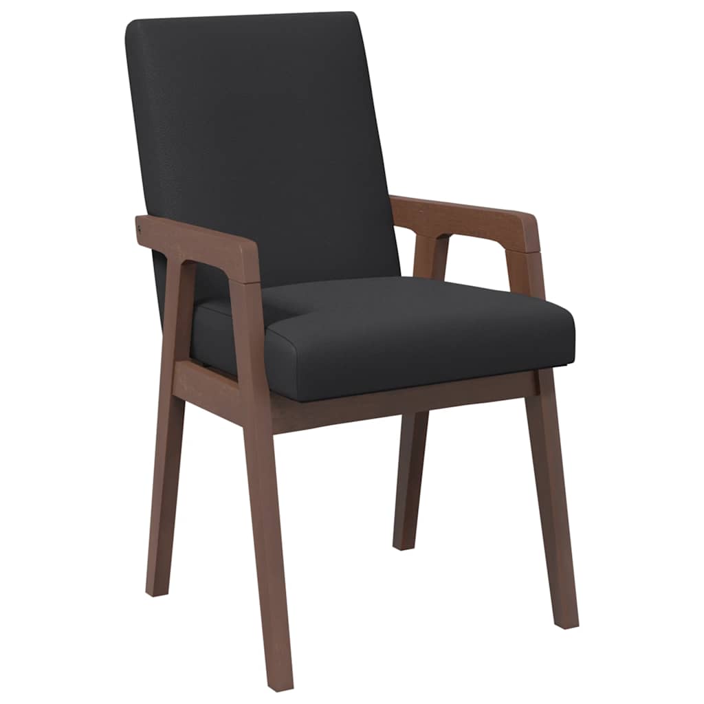 spisebordsstole med hynder 2 stk. massivt gummitræ brun