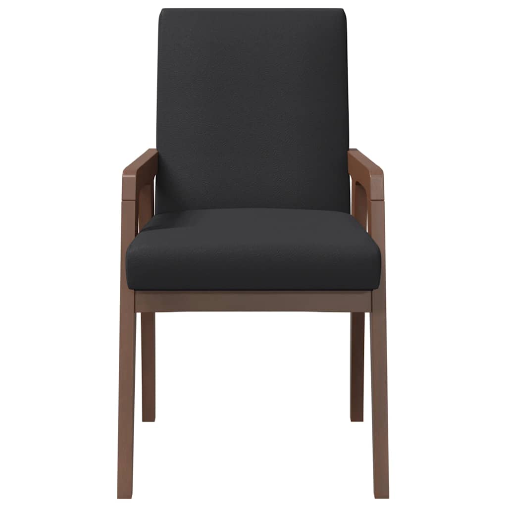 spisebordsstole med hynder 2 stk. massivt gummitræ brun