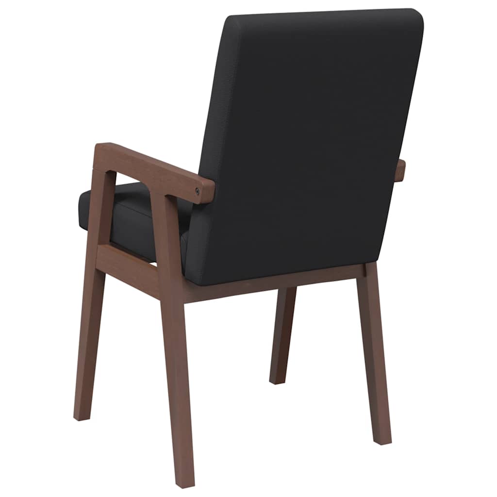 spisebordsstole med hynder 2 stk. massivt gummitræ brun