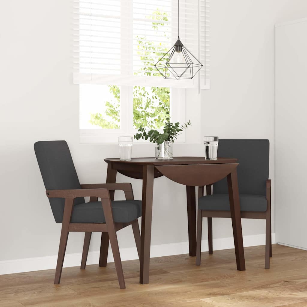 spisebordsstole med hynder 2 stk. massivt gummitræ brun